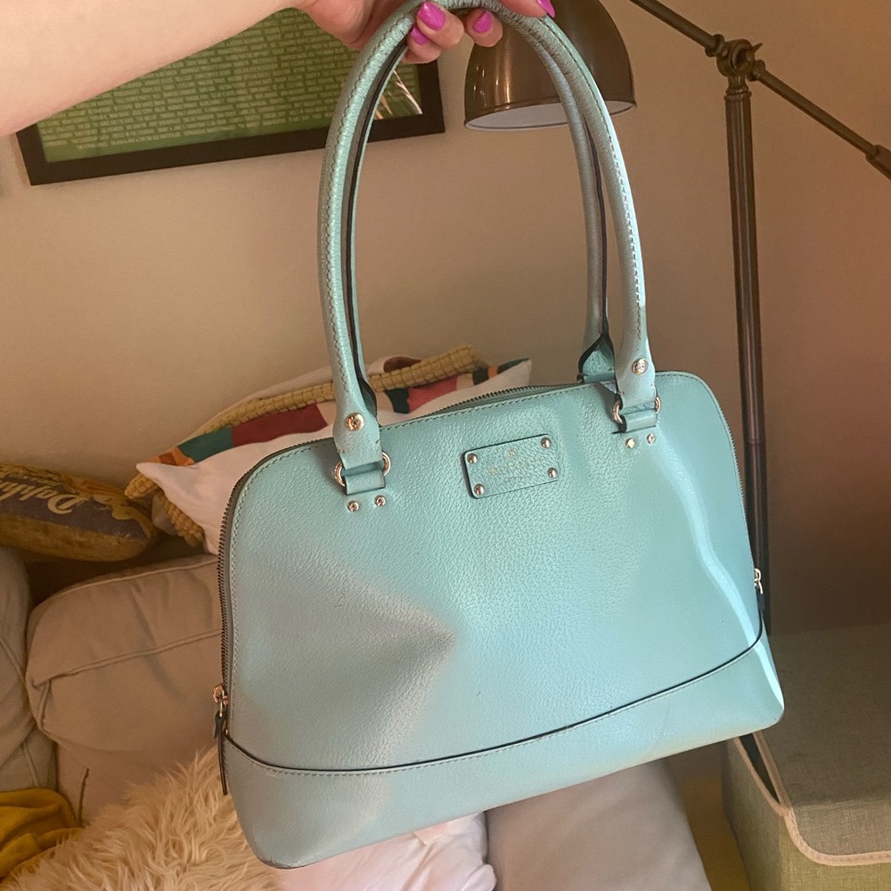Kate Spade Large Dome Satchel light blue